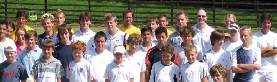 The players at the summer tennis and English camp