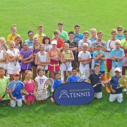 Spieler und Trainer an der Oxford Tennis Camp