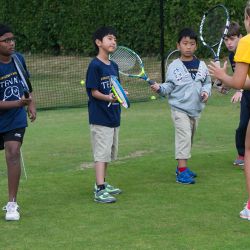 Junge Tennisspieler Empfangen Coaching, Oxford
